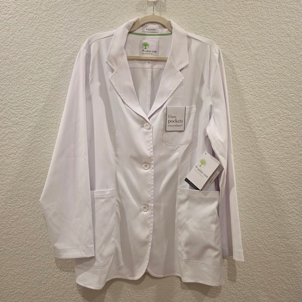 Healing Hands The White Coat Minimalist Fio Lab Coat White XL 5160 NWT